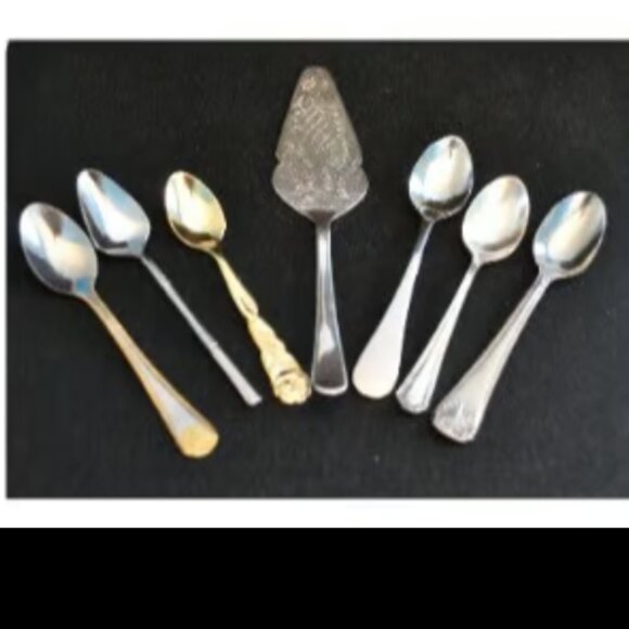 Collection Of 7 Vintage Flatware Pieces Various Styles And Makers Dining Serving